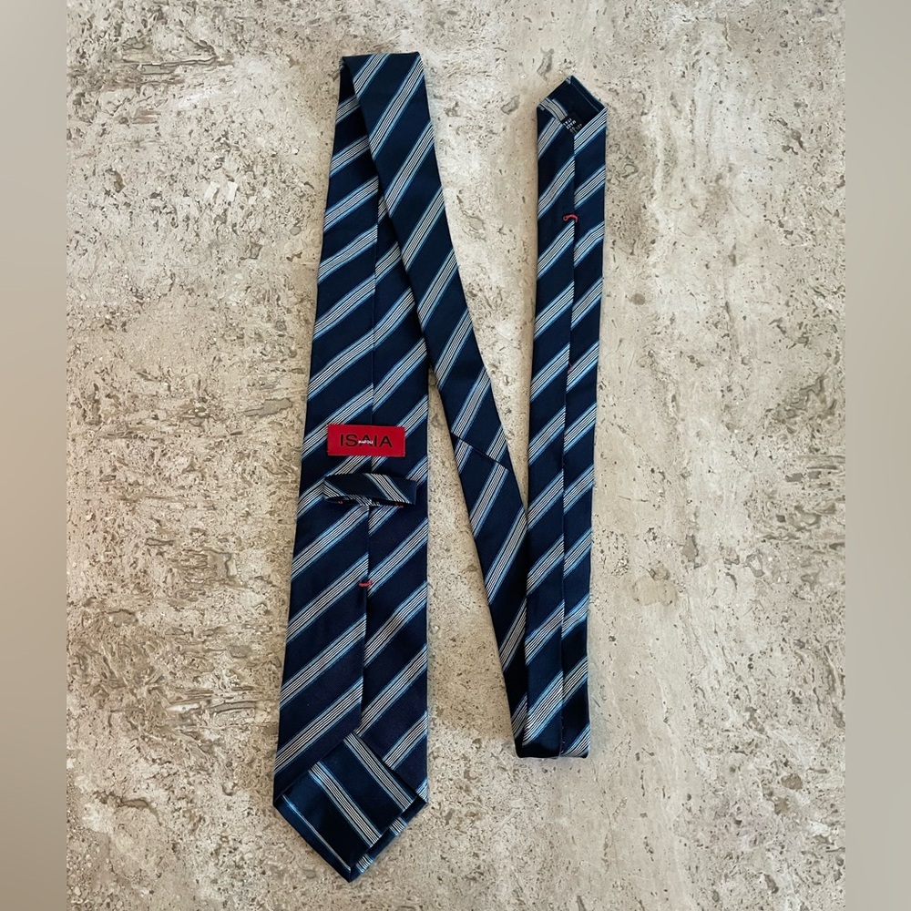 ISAIA Cotton Silk Striped Tie